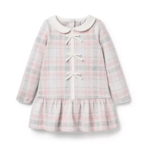Girl Satin Pink Plaid Plaid Jacquard Dropwaist Dress by Janie and Jack