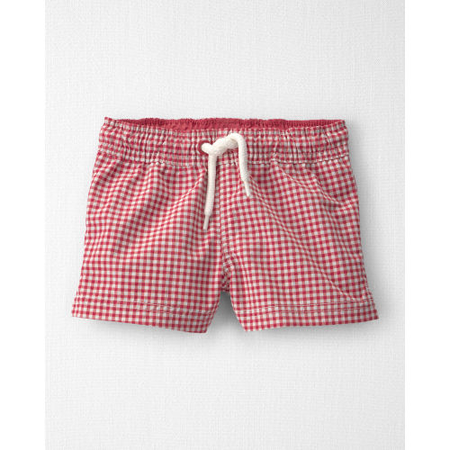 Baby Boy Recycled Swim Trunks in Red Gingham - Little Planet | Carter's