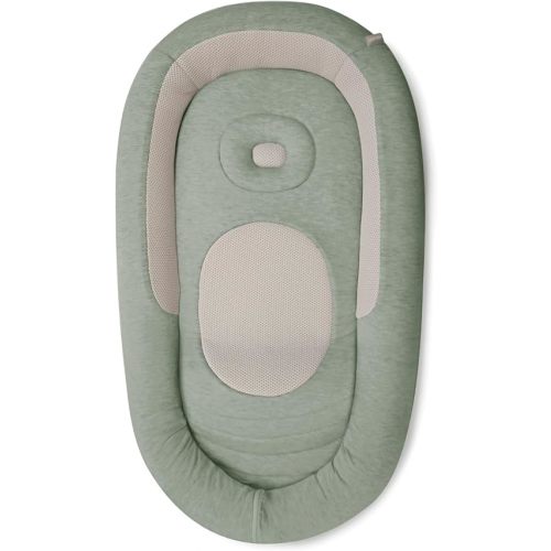 Inglesina Welcome Pod Baby Lounger, Balance Green - U.S. Compliant Infant Lounger for 0-8 Months - with Ergonomic Support for Supervised Tummy Time & Play - Breathable Bamboo & Cotton
