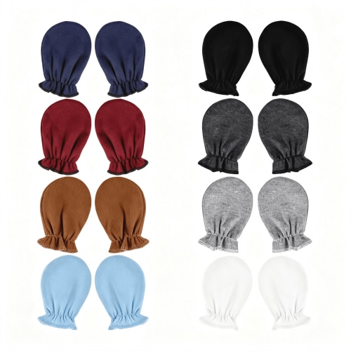 TELOLY 8 Pairs Baby Mittens Newborn No Scratch Mittens Newborn 0-6 Months Cotton Wrist Gloves Infant Toddler Mitten Cotton Wrist Gloves Infant Toddler Mitten Baby Mittens