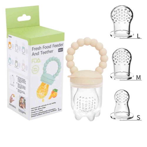 Baby Food Feeder Pacifier - Silicone Baby Fruit Feeder for Infant & Toddler, Fresh Food Nibbler with Safe Lock, Teething Gum Soother, BPA-Free, Easy Clean, Soft Silicone Baby Feeding Tool