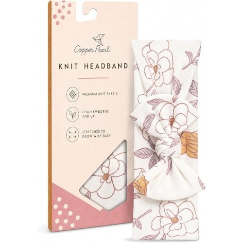 Copper Pearl Baby Bows: Stylish Headbands for Baby Girls, Premium Soft and Stretchy Baby Headbands, Perfect for Newborns, Trendy Designs - Ferra