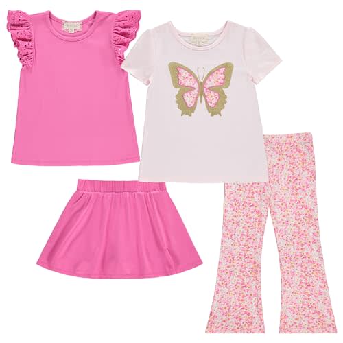 BTween Girls 4 Pack Mix Match Set Comfy Stretch, Sizes 4-16
