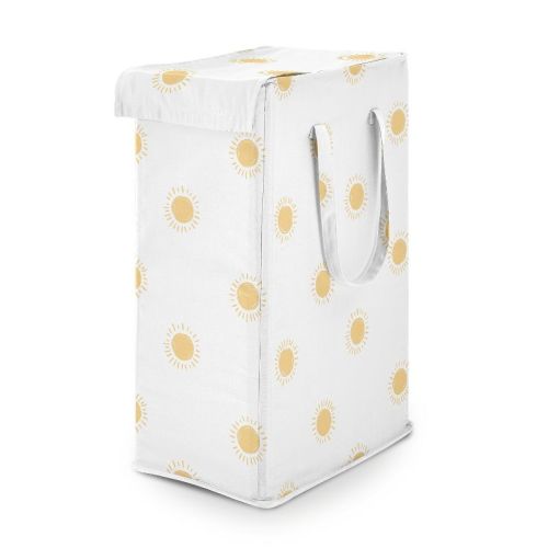 Sweet Jojo Designs Boy, Girl, Unisex/Gender Neutral Foldable Laundry Hamper with Handles Boho Sun Yellow and White
