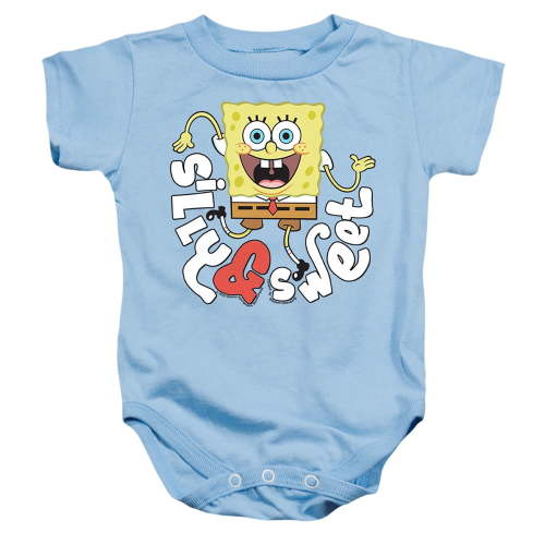 Spongebob Silly And Sweet Unisex Infant Snap Suit for Baby (12 Months) Light Blue