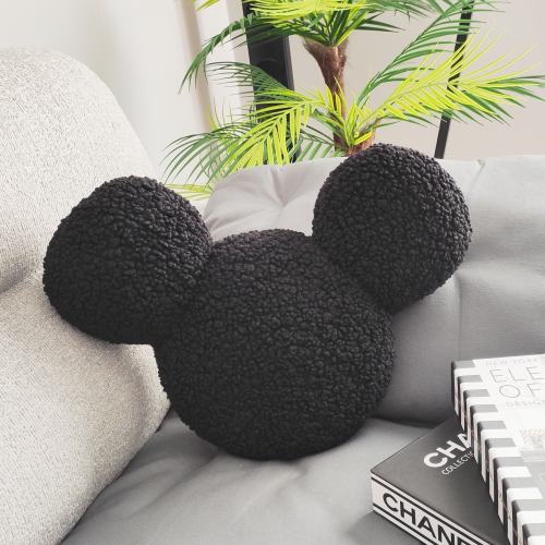Mouse Teddy Pillow, Hand-Stitched Ears, Disney Decor