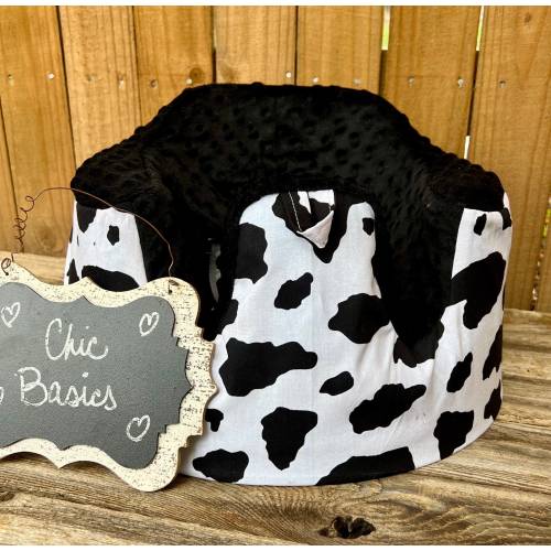 Custom Design Bumbo Seat Cover -200 fabric choices - Black and White Cow Print