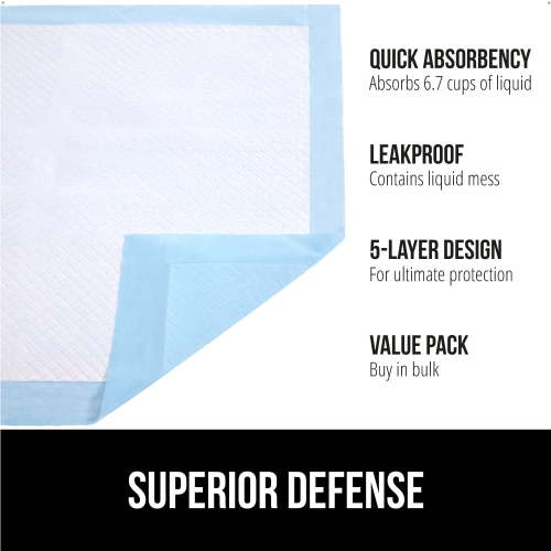 Gorilla Guard, Disposable Puppy Pads, 100 Count, 5 Layer Pee Pads