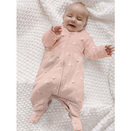 Tutu Goose Baby Pink 1.0 TOG Long Sleeve Bamboo Viscose Footie Sleep Sack | günamüna