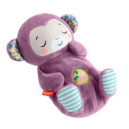 Fisher-Price Soothe N Snuggle Purple Monkey Baby Toy & Sound Machine with Breathing Motion
