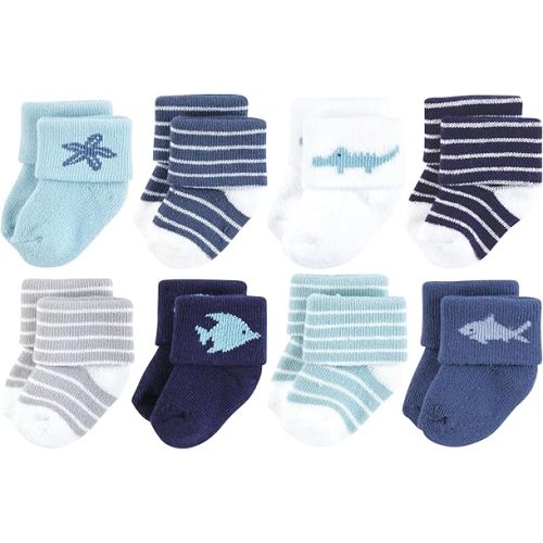 Hudson Baby baby-girls Cotton Rich Newborn and Terry Socks