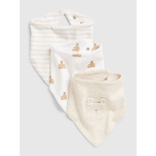 Baby 100% Organic Cotton First Favorite Bib (3-Pack) in oatmeal heather, size: One Size