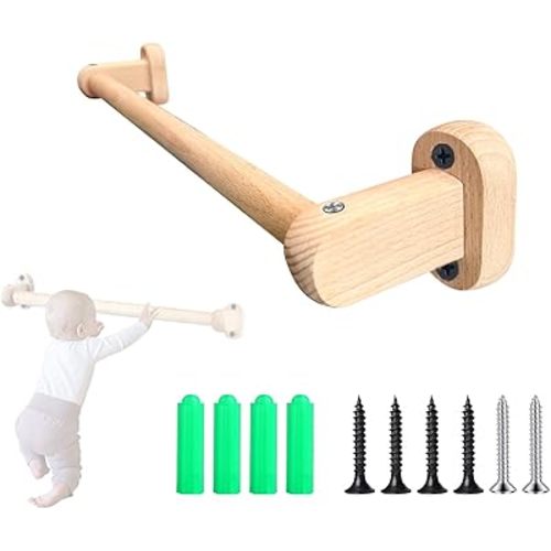 Duomilee Baby Pull up Bar Toddler Pull Up Bar Montessori Wall-Mounted Handrail Ballet Bar for Toddlers Suitable for Baby to Learn to Stand and Support. (17.3 in)