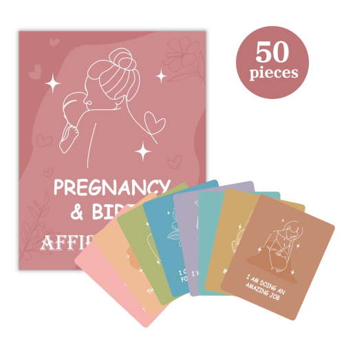 CCOCC 50 New Inspirational Affirmation Cards for Pregnant Women and Moms,Encouragement Pregnancy Gift Set with Positive Messages