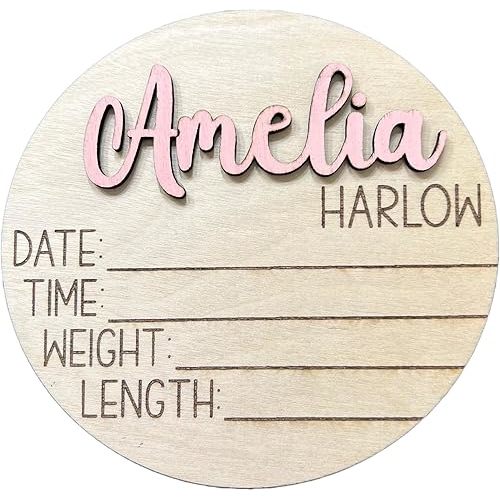Personalized 3D Newborn Baby Name Announcement with Stats, Custom Baby Name Hospital Photo Prop, Many sizes, 25 Font Options, 30 Colors
