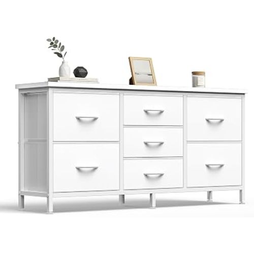 DUMOS 7 Drawer Fabric Dresser, Clothes Organizer Storage Tower for Bedroom