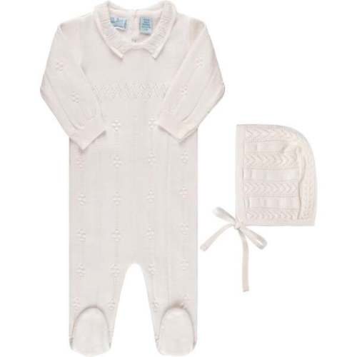 Vintage Knit Romper with Hat Ivory - Feltman Brothers | Maisonette