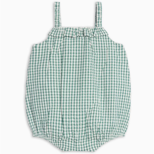 Rosalie Seersucker Ruffle Bubble Romper
