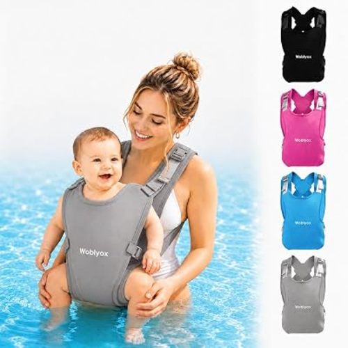 Water Baby Carrier, Quick-Dry Neoprene Infant Sling, Adjustable Water-Ready Baby Carrier with Storage Bag for Pool, Beach and Travel, 13-33 lbs (Grey)