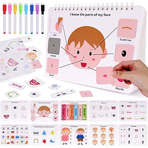 HAN-MM Busy Board Busy Book Sensory Toy Space Explorers Solar System Sturdy Montessori for Toddlers 10 Pages Autism Toys Book Toddler Activity Board Educational Learning Toys