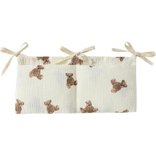 Bedside Hanging Bags Milk Bottle Bib-Storage Crib Organizer Baby Nappy-Dormitory Bed-Bunk Organizing Bag Nappy- Organizer, Little Bear Nursery Hanging Organizers