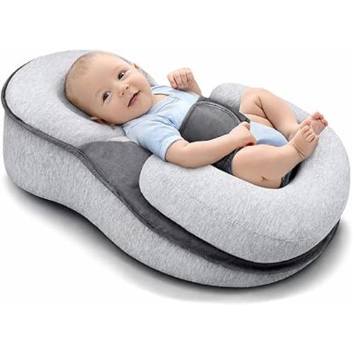 kornsurte Tummy Time Baby Lounger Pillow, Anti Overflow Wedge Pillow for Baby Feeding Comfort, Breastfeeding, Bottle Feeding