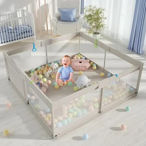 Baby Playpen, Playpen for Babies and Toddlers, Extra Large Playpen, Play pens for Babies and Toddlers (59 * 59inch playpen without mat)