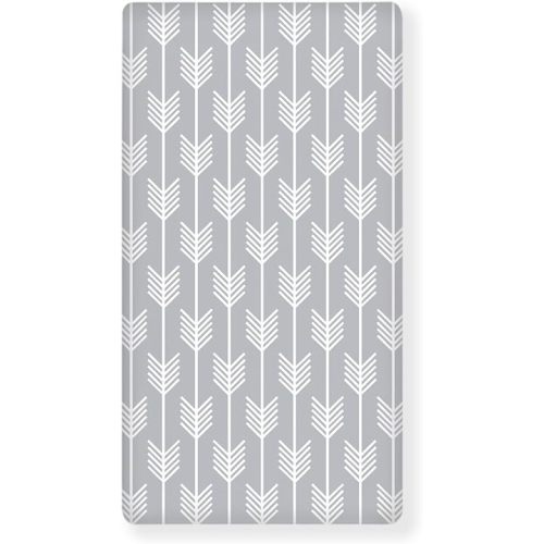 White Arrow Fitted Crib Sheet Grey Baby Crib Sheet Fit Standard Crib and Toddler Mattress,Crib Mattress Sheets for Boys Girls 28"x52"