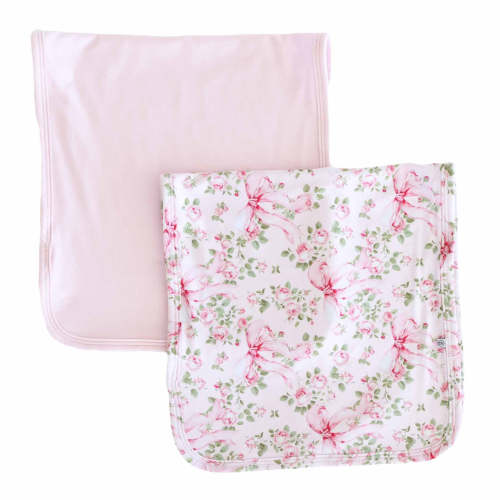 Bows in Bloom 2pc Burp Cloth Set