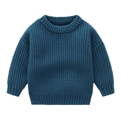 Toimothcn Baby Boy Knit Sweater Simple Solid Color Ribbed Knit Sweaters Long Sleeve Crew Neck Warm Soft Loose Fit Pullover Knitted Sweater Lovely Child'S Clothes