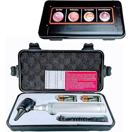 5th Gen Dr Mom Professional Otoscope - Full-Size with Our Largest Lens, Complete with Batteries and Hard Travel Case