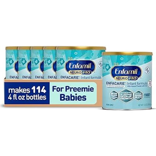 Enfamil NeuroPro EnfaCare High Cal Premature Baby Formula Milk-Based with Iron, Brain-Building DHA, Vitamins & Minerals for Immune Health, Powder Can, 13.6 Oz (6 Count)