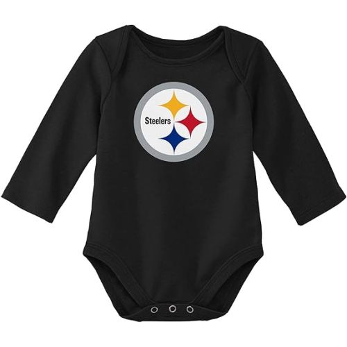 Outerstuff NFL Newborn & Infants 0-24 Months Official Primary Logo Long Sleeve Creeper Bodysuit Romper