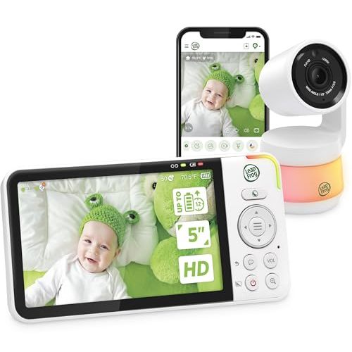 LeapFrog LF925HD Baby Monitor with Camera and Audio,1080p WiFi Remote Access Baby Monitor, 360 Pan & Tilt Camera, 8X Zoom, 5 720p HD Display, Color Night Light &Vision, Two-Way Talk