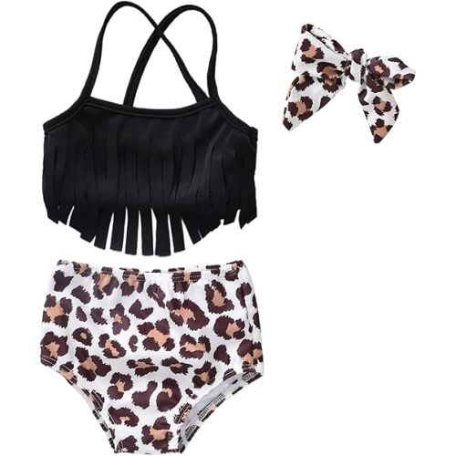 Toddler Infant Baby Girls Swimsuit Tassels Bikini Two Pieces Bathing Suit Summer Beach Outfits Set