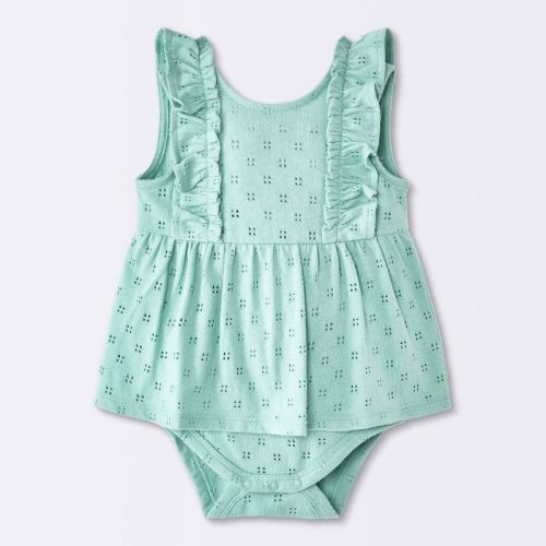 Baby Girls' Eyelet Ruffle Sunsuit - Cloud Island™ Blue 6-9M