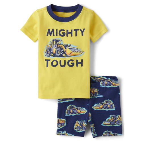 The Children's Place Baby & Toddler Boys Short Sleeve Construction Snug Fit PJs, Sizes 12M-5T