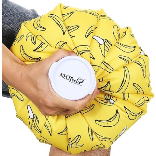 NeoTech Care Ice Bag, Screw Top Fillable, Reusable (Bananas Design, 11 inch)