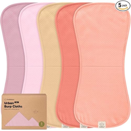 5-Pack Organic Burp Cloths Baby Girl, Boy - 100% Cotton Baby Burp Cloths, Large & Absorbent Baby Burp Cloths, Soft Burping Cloths for Babies,Newborn Burp Clothes,Burp Rags(Muted Pastel/Quin)
