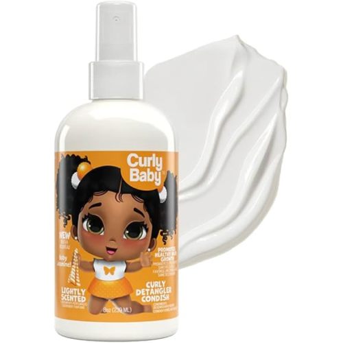 Curly Detangling Condish - Gentle Spray Conditioner for Babies & Kids, Detangles, Moisturizes, Conditions Curly, Kinky & Coily Hair - Cruelty-Free, Dermatologist Tested, 8 oz