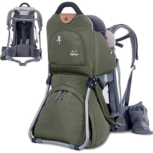 WIPHA Baby Backpack Carrier, Comfort Toddler Carrier Hiking Backpack with Canopy, Adjustable Lightweight Child Carrier