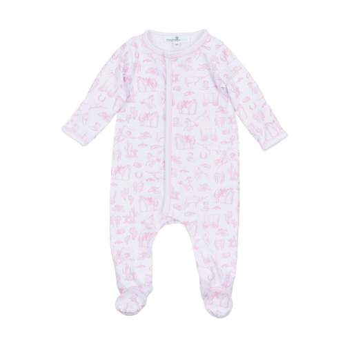 Wild West Toile Footie - Pink