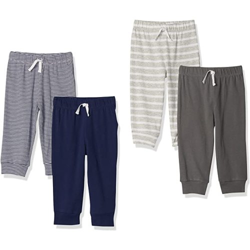 Cotton Pull-on Pants, 6mo, 4-Pack