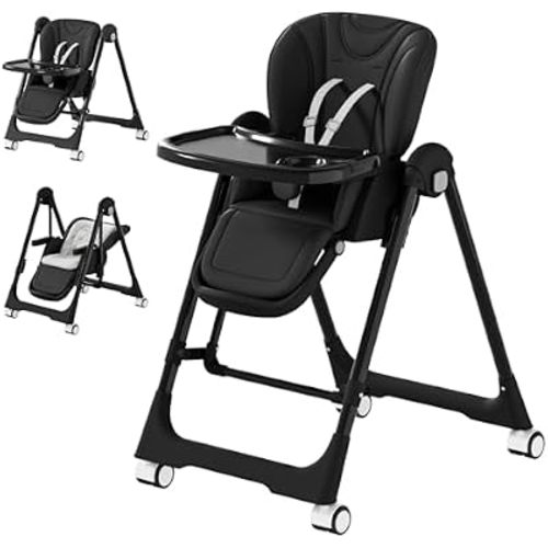 3-in-1 Foldable High Chairs for Babies and Toddlers with Rocking Mode