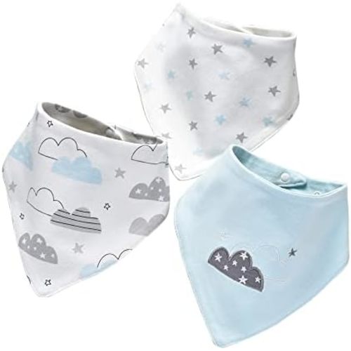 JN&LULU 3 Pack Newborn Baby Bibs Bandana Drool Bibs for Drooling Cotton Baby Gifts