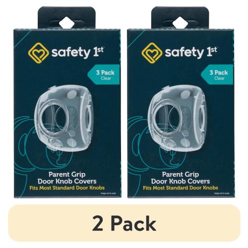 (2 pack) Safety 1st Parent Grip Door Knob Covers 3pk, Crystal Clear, Toddler