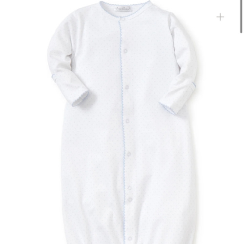 White/Blue New Kissy Dots Print Converter Gown