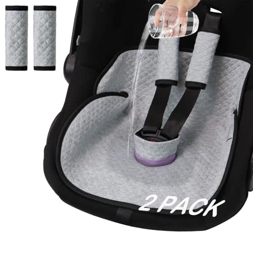 TinlyFinly Baby Potty Training Car Seat Protector 2 Pack, Waterproof Car Seat Liner for Potty Training Toilet, Baby Infant Toddler Piddle Pad Fits for Carseat, Stroller, Highchair - 2 Pack, Gray