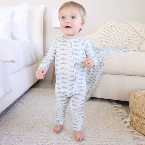 Fins Up Bamboo Waffle Convertible Zip Romper