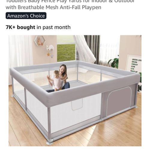 Baby Playpen 50x50 Inch, Play Pens for Babies and Toddlers Baby Fence Play Yards for Indoor & Outdoor with Breathable Mesh Anti-Fall Playpen